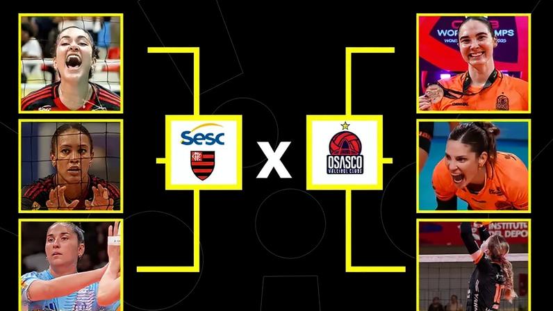 "Cara a Cara" de Sesc RJ Flamengo x Osasco na semifinal da Copa Brasil de vôlei (Foto: Arte/ Lance!)