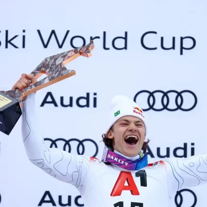 Lucas Pinheiro conquista ouro inédito para o Brasil no esqui alpino e faz história