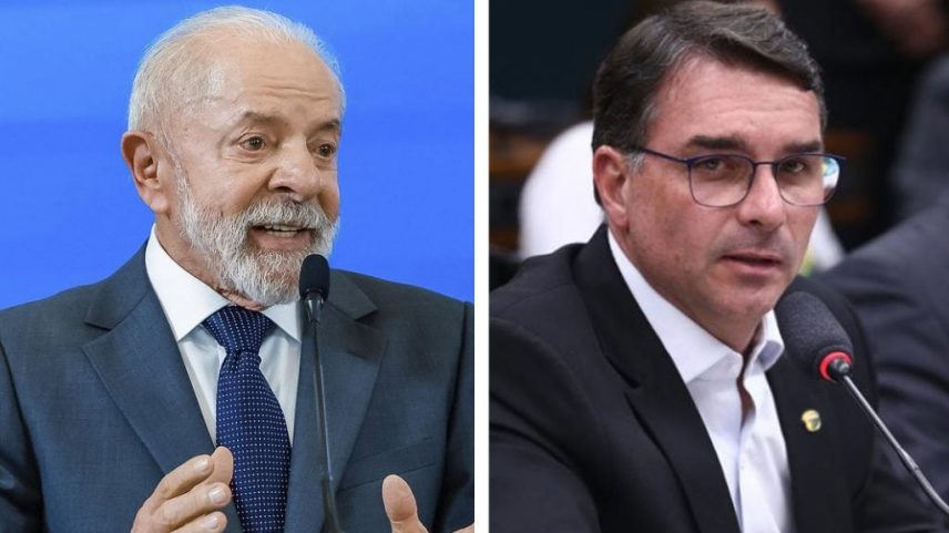 O presidente Lula e o senador Flávio Bolsonaro. Fotos: Ricardo Stuckert/PR e Vinicius Loures/Câmara dos Deputados
