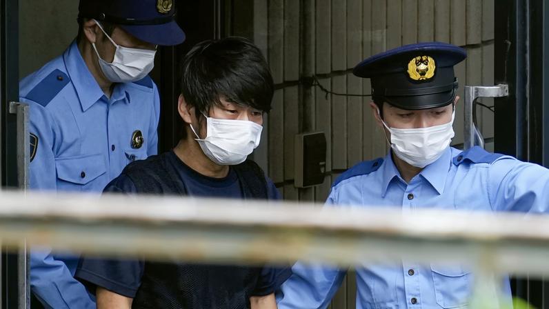 Tetsuya Yamagami, suspected of killing former Japanese premier Shinzo Abe, is taken to prosecutors in Nara, Japan