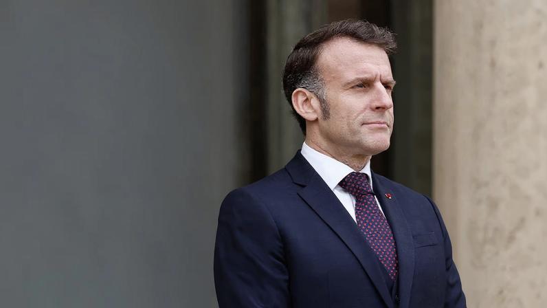 French President Emmanuel Macron waits for the arrival of a guest at the Elysee Palace in Paris, France, February 6, 2026.