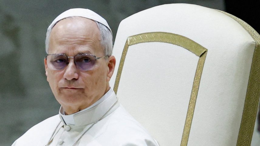 Pope Leo XIV looks on as he holds the weekly general audience at the Paul VI hall at the Vatican, February 4, 2026.