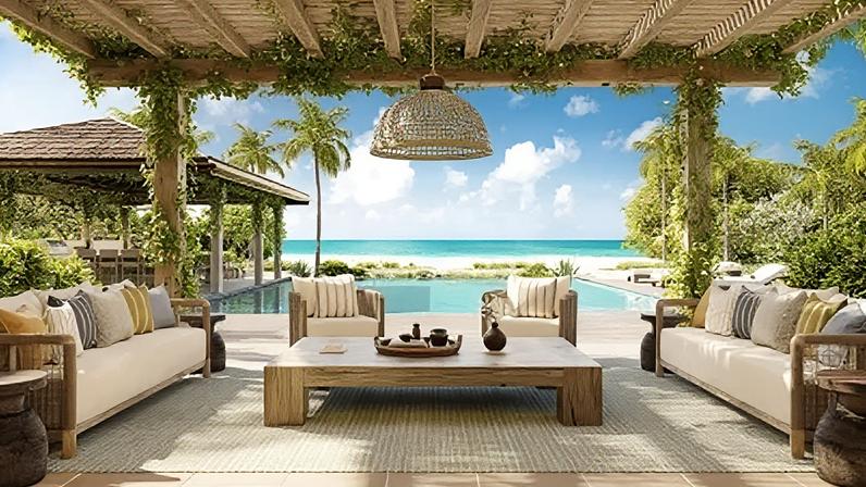 Projeto do Nobu Beach Inn, que ficará em praia frequentada por Lady Di em Barbuda, no Caribe