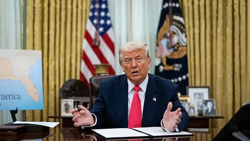 El presidente de Estados Unidos, Donald Trump, en el Salón Oval de la Casa Blanca el 6 de marzo.