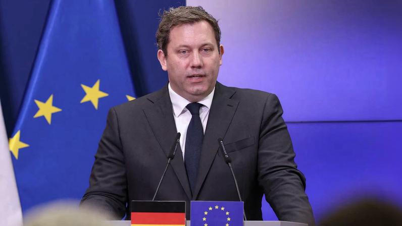 Vice-Chancellor, Federal Minister of Finance of Germany Lars Klingbeil holds a press conference with the Polish Minister of Finance and Economy, Andrzej Domanski (not pictured), during an official visit in Warsaw, Poland, February 2, 2026.