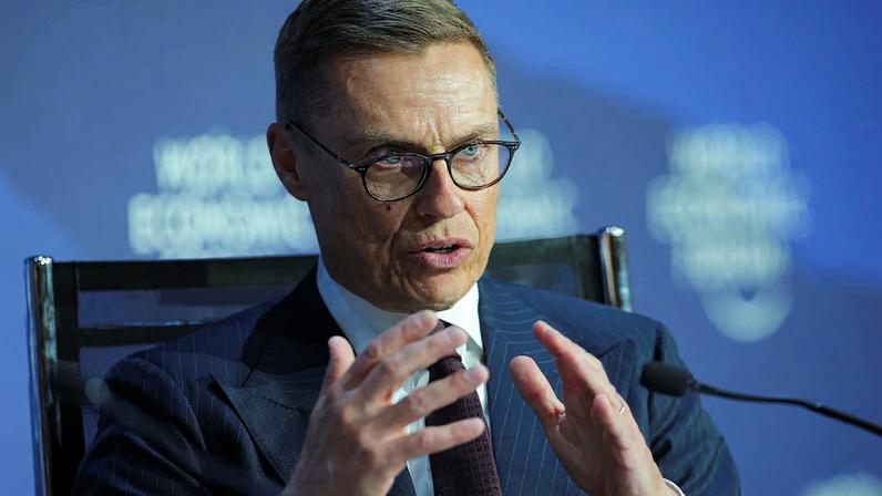 Finland's President Alexander Stubb speaks during the 56th annual World Economic Forum (WEF) meeting in Davos, Switzerland, January 22, 2026. REUTERS/Denis Balibouse