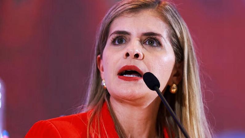 Laura Fernandez of the Sovereign People's Party (PPSO) holds a press conference after being elected president of Costa Rica, in San Jose