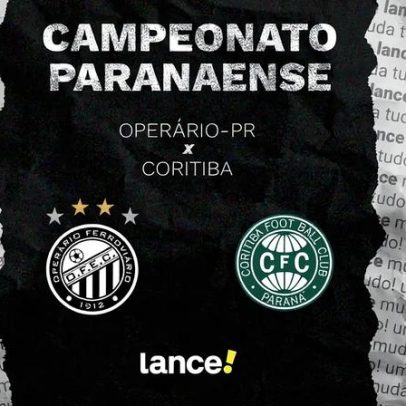 Operário-PR x Coritiba: onde assistir ao vivo e horário do Paranaense 2026