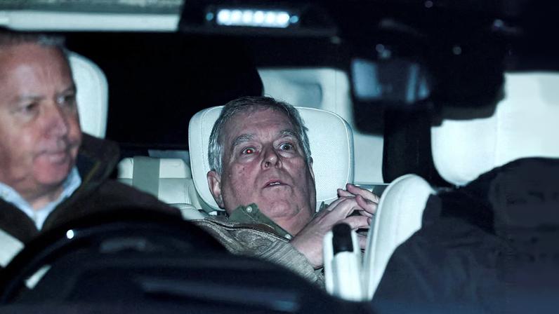 Andrew Mountbatten Windsor, younger brother of Britain’s King Charles, formerly known as Prince Andrew, leaves Aylsham Police Station on a vehicle, on the day he was arrested on suspicion of misconduct in public office, after the U.S. Justice Department released more records tied to the late financier and convicted sex offender Jeffrey Epstein, in Aylsham, Britain, February 19, 2026. REUTERS/Phil Noble/File Photo