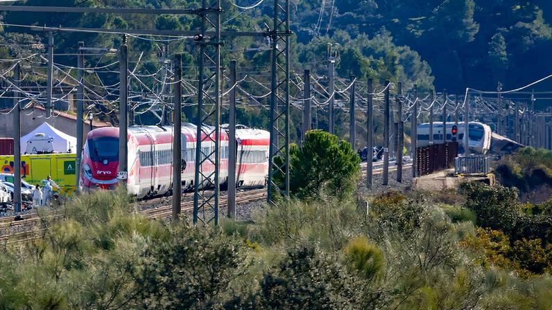 Los trenes Iryo y Alvia implicados en el accidente, en Adamuz el 19 de enero.