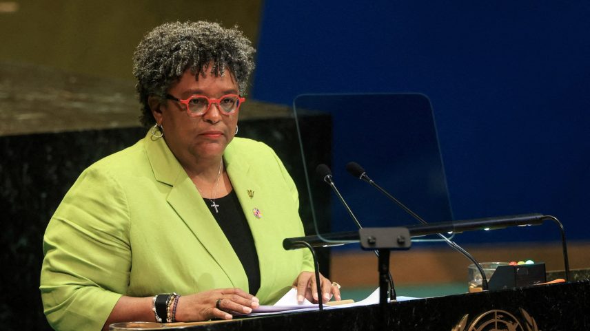 Barbados' Prime Minister Mia Amor Mottley addresses the 80th United Nations General Assembly (UNGA), at the U.N. headquarters in New York, U.S., September 26, 2025. REUTERS/Caitlin Ochs/File Photo