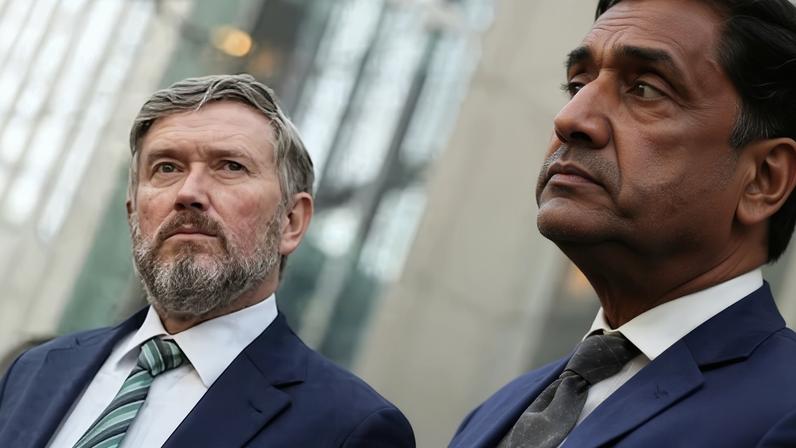 Thomas Massie y Ro Khanna, en Washington, el 9 de febrero.