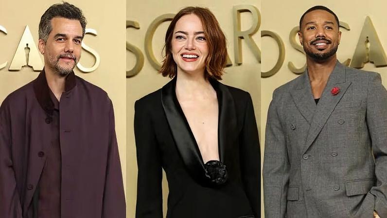 Wagner Moura, Emma Stone e Michael B. Jordan em evento especial do Oscar