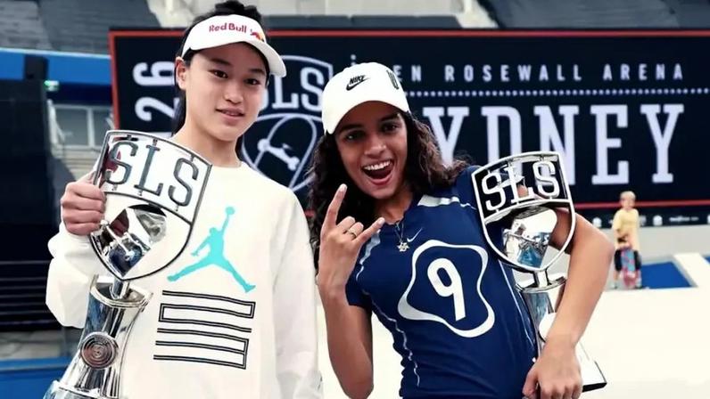 Rayssa Leal e Ginwoo Onodera no SLS Championship 2026 (Foto: Divulgação)
