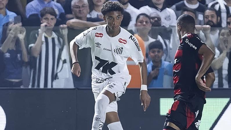 Robinho Jr durante Santos x Flamengo