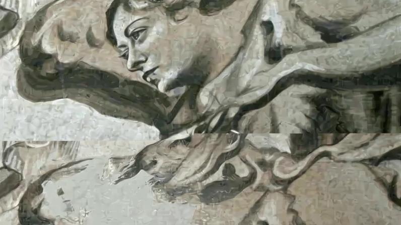 Igreja em Roma apaga rosto de anjo inspirado em Giorgia Meloni. Fotos: Filippo MONTEFORTE e Alberto PIZZOLI/AFP
