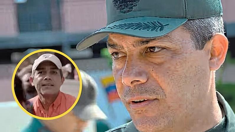 El exteniente coronel Rafael Quero Silva en una imagen sin datar y, en pequeño, en su participación como extra de filmaciones.