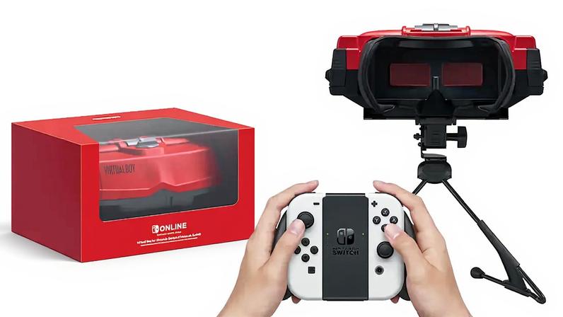 Imagem, em fundo branco, de um kit de video game Nintendo.