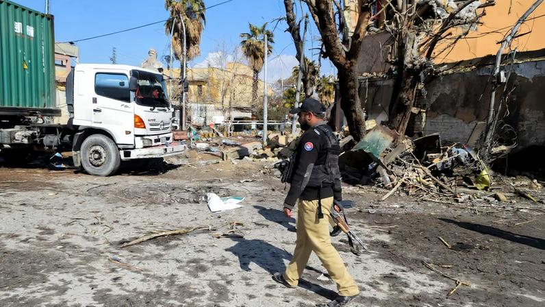 Aftermath of militant attacks, in Quetta
