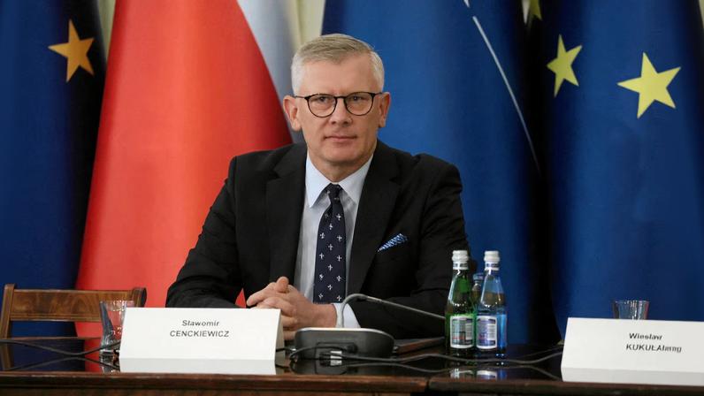 Head of the National Security Bureau (BBN) Slawomir Cenckiewicz attends a National Security Council meeting following violations of Polish airspace by Russian drones, in Warsaw, Poland, September 11, 2025.