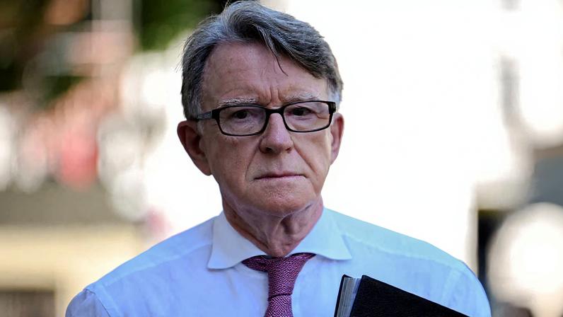 British Ambassador to the United States Peter Mandelson walks on the day British Prime Minister Keir Starmer holds an emergency Cobra meeting to discuss Israel-Iran conflict, in London, Britain, June 18, 2025. REUTERS/Jaimi Joy/File Photo/File Photo