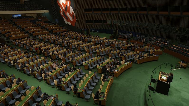 The United Nations General Assembly meets after China and Russia vetoed new sanctions on North Korea in the U.N. Security Council, at U.N. headquarters in New York City, New York, U.S., June 8, 2022.