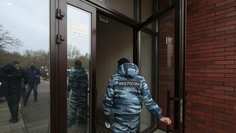 The site of the assassination attempt on Russian Lieutenant General Vladimir Alexeyev in Moscow