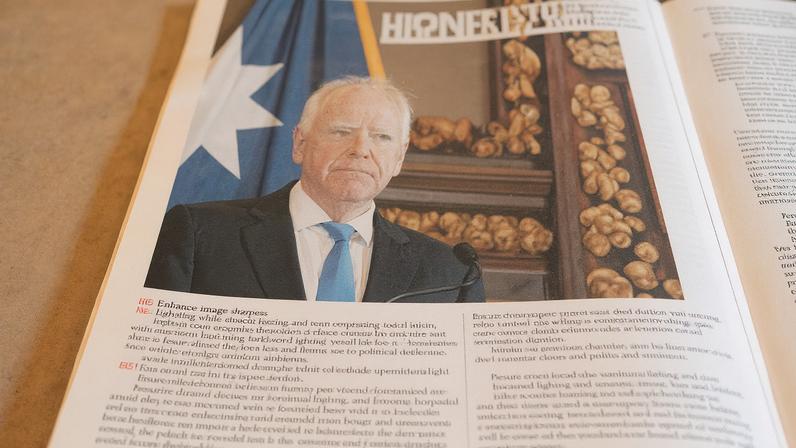Minnesota Governor Tim Walz speaks to reporters after he announced that he would not seek reelection, at the Minnesota State Capitol in St. Paul, Minnesota, U.S. January 5, 2026. REUTERS/Tim Evans/File Photo