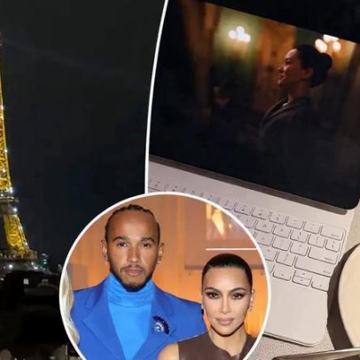 Kim Kardashian em passeio em Paris com Lewis Hamilton