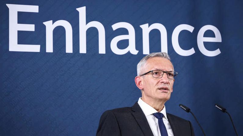 Incoming president of BND Martin Jaeger speaks, on the day of the handover of the office, in Berlin, Germany, September 11, 2025. REUTERS/Liesa Johannssen/Pool/File Photo