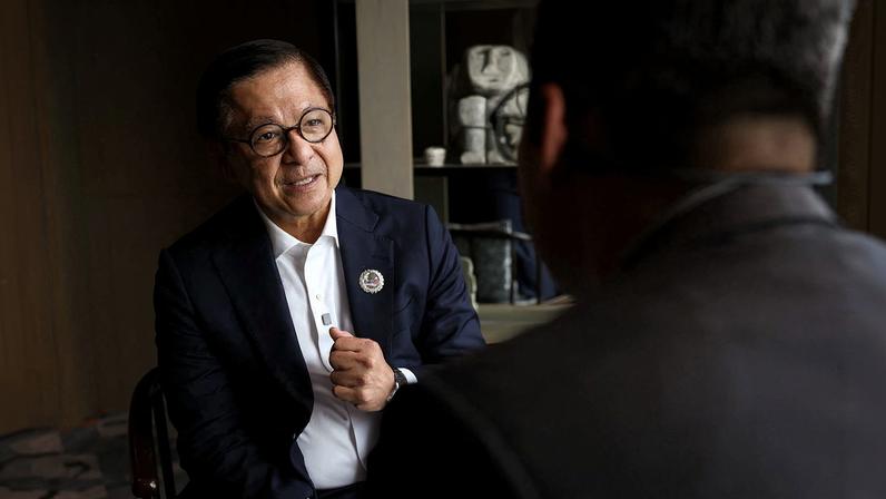 Thailand Foreign Minister Sihasak Phuangketkeow is interviewed by Reuters during the Association of Southeast Asian Nations (ASEAN) Foreign Ministers' Retreat (AMM) in Cebu, Philippines, January 29, 2026.