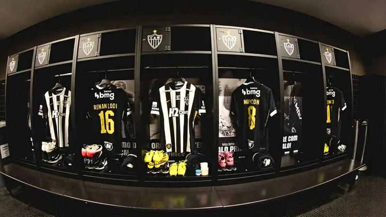 Vestiário do Galo contra o Athletic (Foto: reprodução/Atlético)