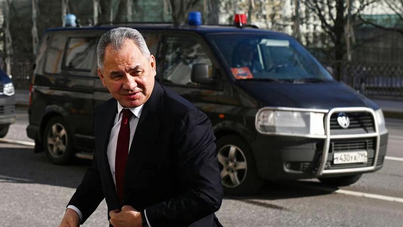 Russian Defence Minister Sergei Shoigu arrives at the Kremlin in Moscow
