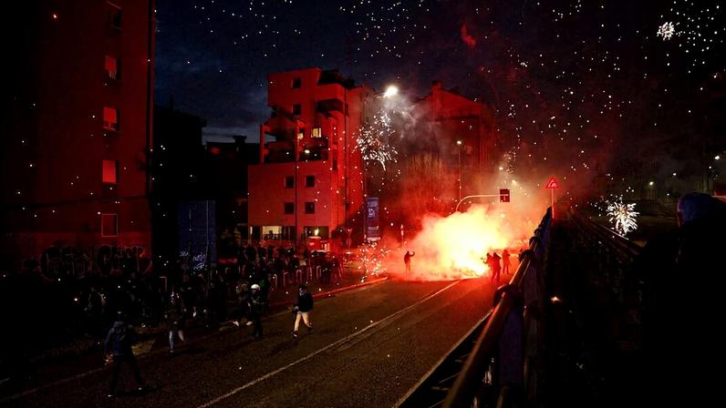Demonstrators protest the 2026 Winter Olympics in Milan