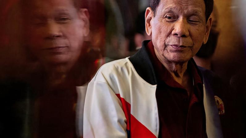 Former Philippine president Rodrigo Duterte delivers a speech during the proclamation rally for his political party PDP-Laban's senatorial candidates ahead of the midterm elections, at Club Filipino in San Juan, Metro Manila, Philippines, February 13, 2025. REUTERS/Eloisa Lopez//File Photo