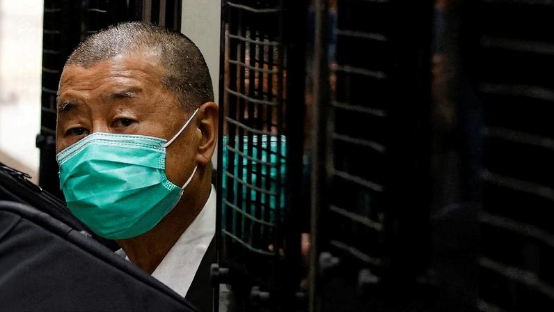 Media mogul Jimmy Lai, founder of Apple Daily, arrives the Court of Final Appeal by prison van in Hong Kong