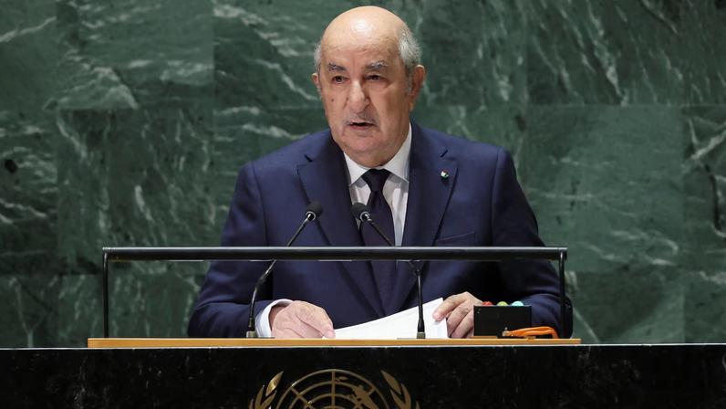 Algeria's President Abdelmadjid Tebboune addresses the 78th Session of the U.N. General Assembly in New York City, U.S., September 19, 2023. REUTERS/Mike Segar/File Photo
