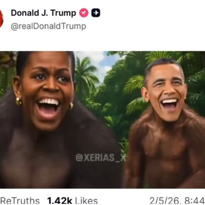 Casa Branca diz que vídeo racista contra os Obama no perfil de Trump foi erro de funcionário