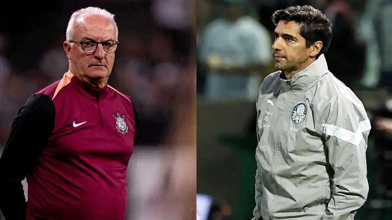 Dorival Júnior (Corinthians) e Abel Ferreira (Palmeiras) (Fotos: Rodrigo Coca/Agência Corinthians/Cesar Greco/Palmeiras)