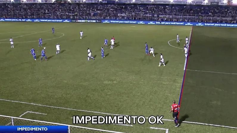 Lance de impedimento em URT x Cruzeiro (Foto: Reprodução FMF)
