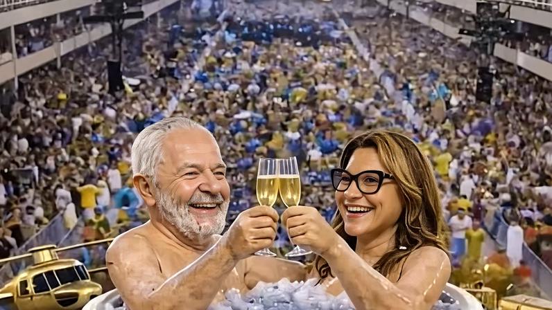 Trecho do vídeo de IA publicado por Flávio Bolsonaro contra Lula. PT e outras siglas da esquerda acionaram o TSE contra a publicação. Foto: Reprodução/Redes Sociais