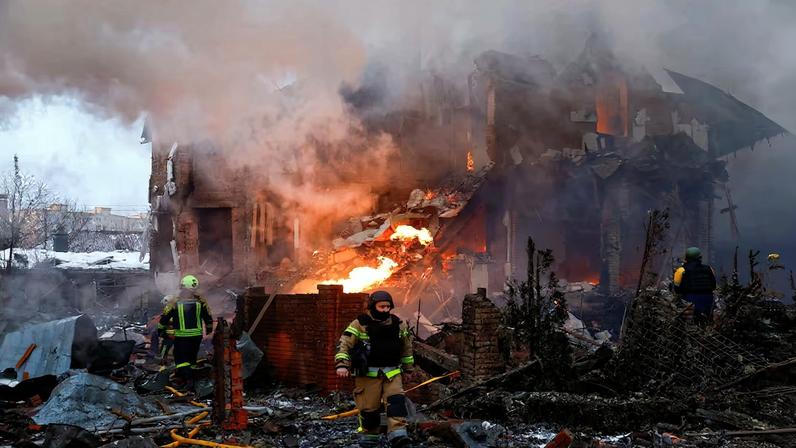 Aftermath of Russian drone and missile strikes in Kyiv