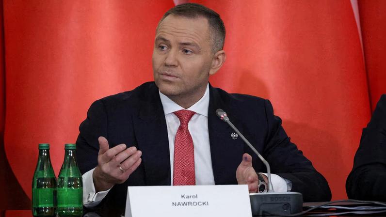 Polish President Karol Nawrocki speaks during a National Security Council meeting at the Presidential Palace in Warsaw, Poland, February 11, 2026. REUTERS/Kuba Stezycki