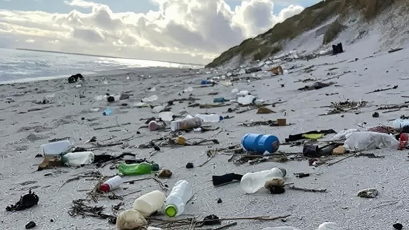 Plastic bottles and debris were found strewn across the Howar Sands beach in Sanday