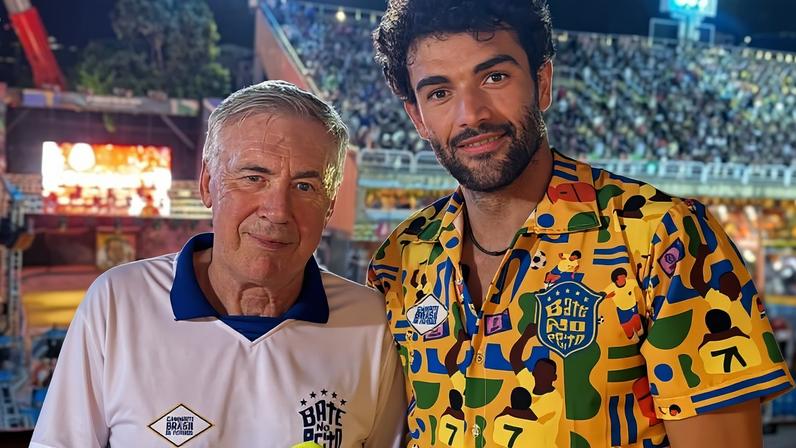 Carlo Ancelotti e Matteo Berrettini (Foto: CBF)