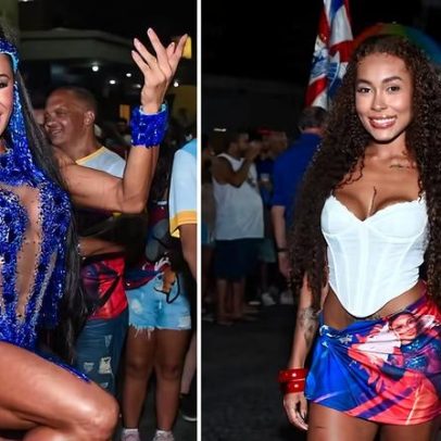 Gracyanne Barbosa e irmã abrilhantam ensaio de rua da União da Ilha
