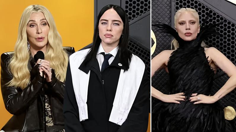 Cher, Billie Eilish e Lady Gaga no Grammy 2026 — Foto: Getty Images