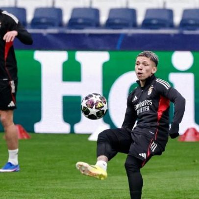 Prestianni treina no Bernabéu mesmo suspenso antes de Real x Benfica