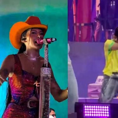 Coreano que viralizou com cantada a Ana Castela dança no palco durante show