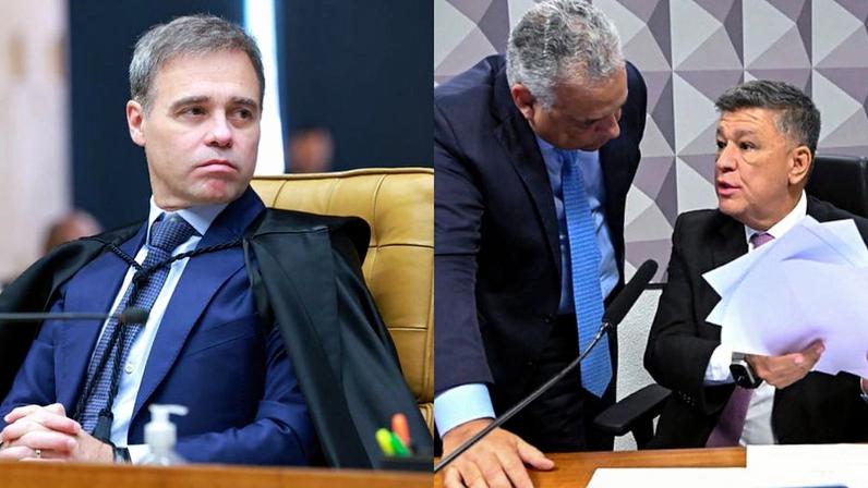 Ministro André Mendonça Mendonça decide que Vorcaro não é obrigado a prestar depoimento na CPMI do INSS; Relator e presidente da CPMI reclamam. (Foto: Fellipe Sampaio/STF / Waldemir Barreto / Agência Senado)